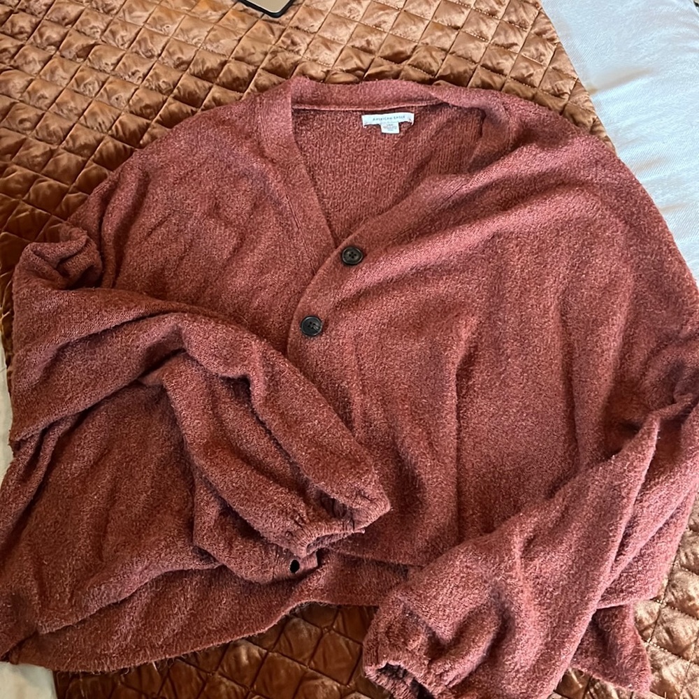 Cropped cardigan sweater